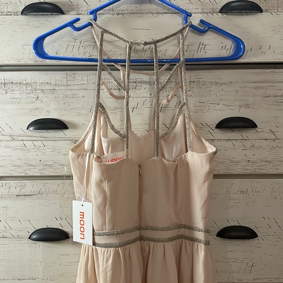 Beaded neckline blush dress - Picture 4 of 5